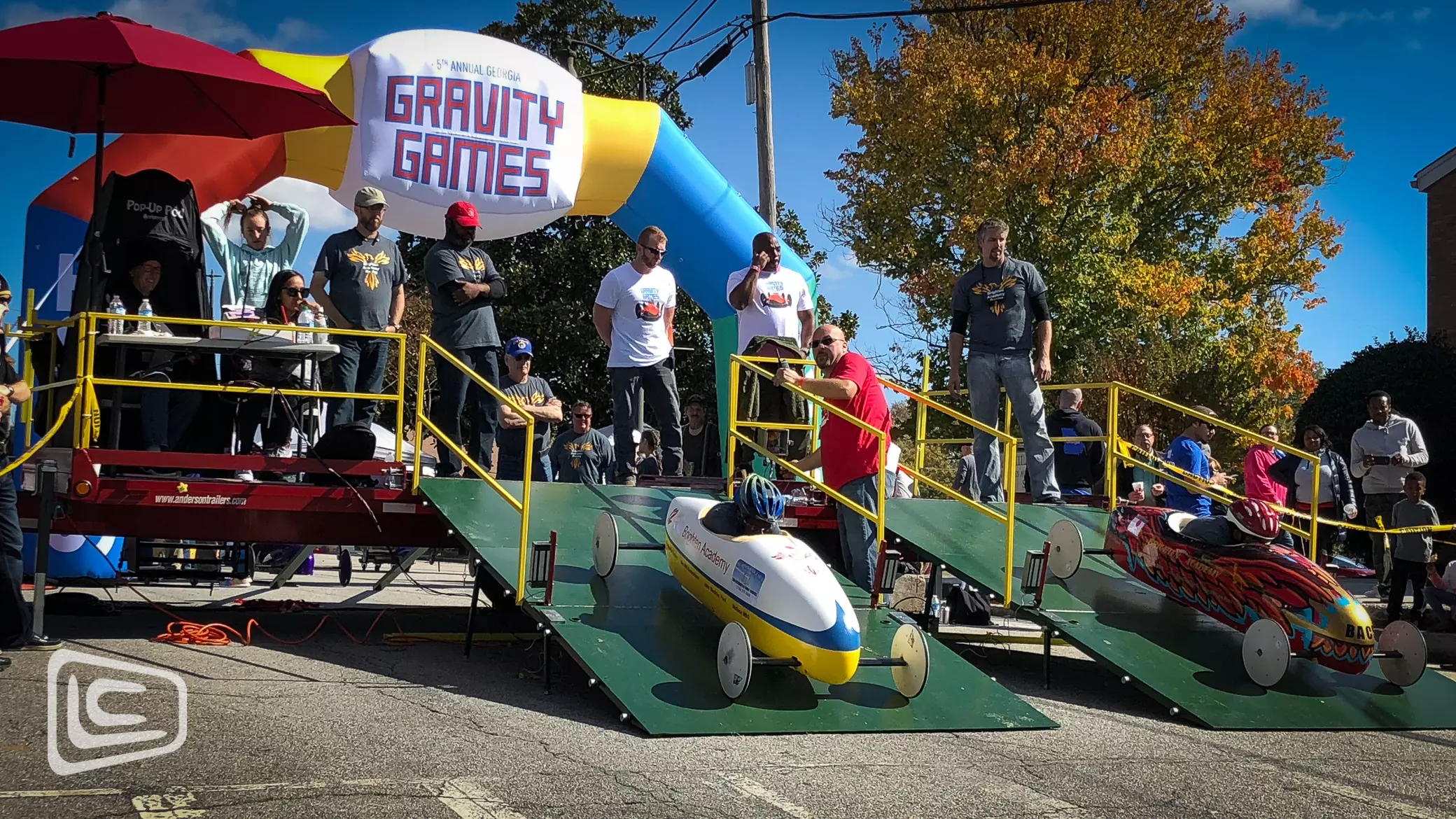 Custom Inflatable Starting Arch with Racers at the 5th Annual Georgia Gravity Games