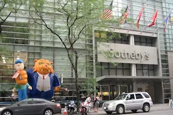 Inflatable Fat Corporate Cat at Protest