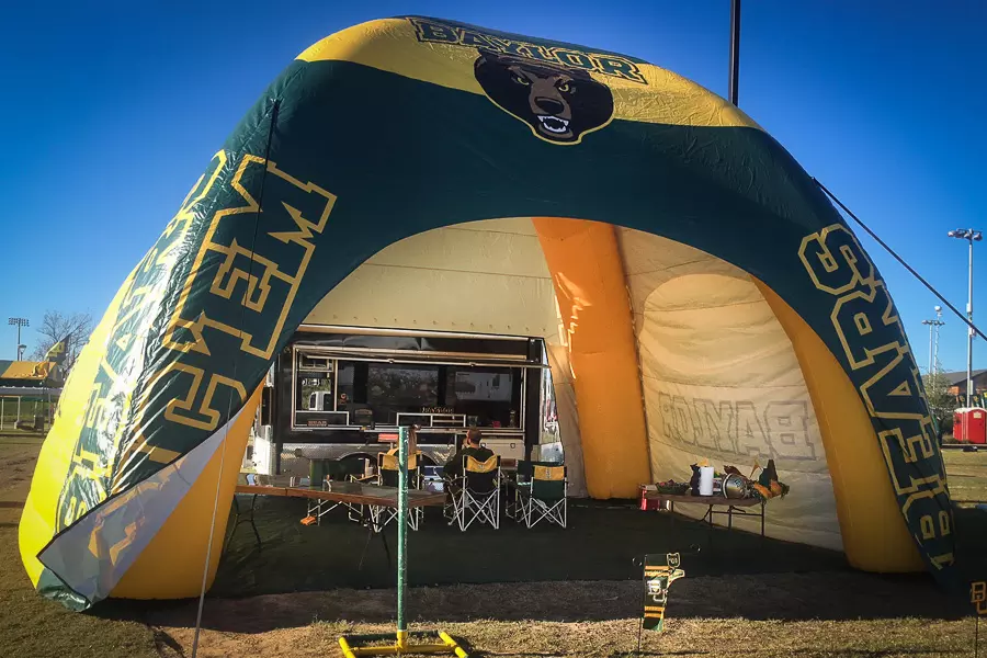 Large Custom Inflatable Tent Provides Plenty of Space and Shade for Festive  Gameday Fun