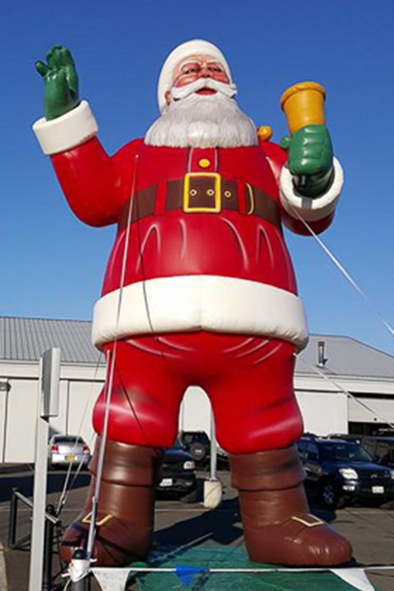 Realistic Inflatable Santa with Bell